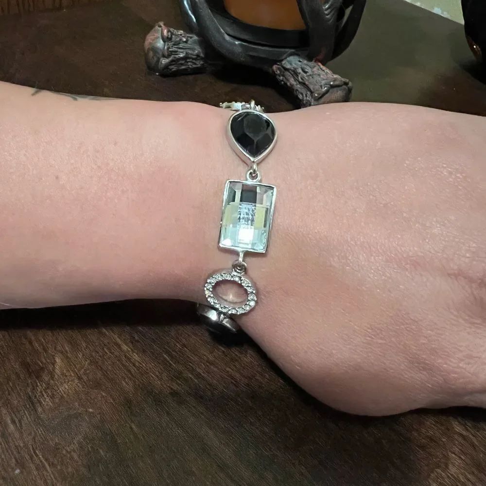 Lia Sophia PARTY ON Black Rhinestone Bracelet